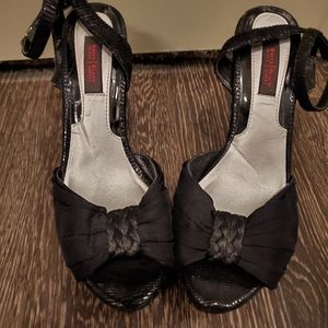 WHBM Black Braided Wedges